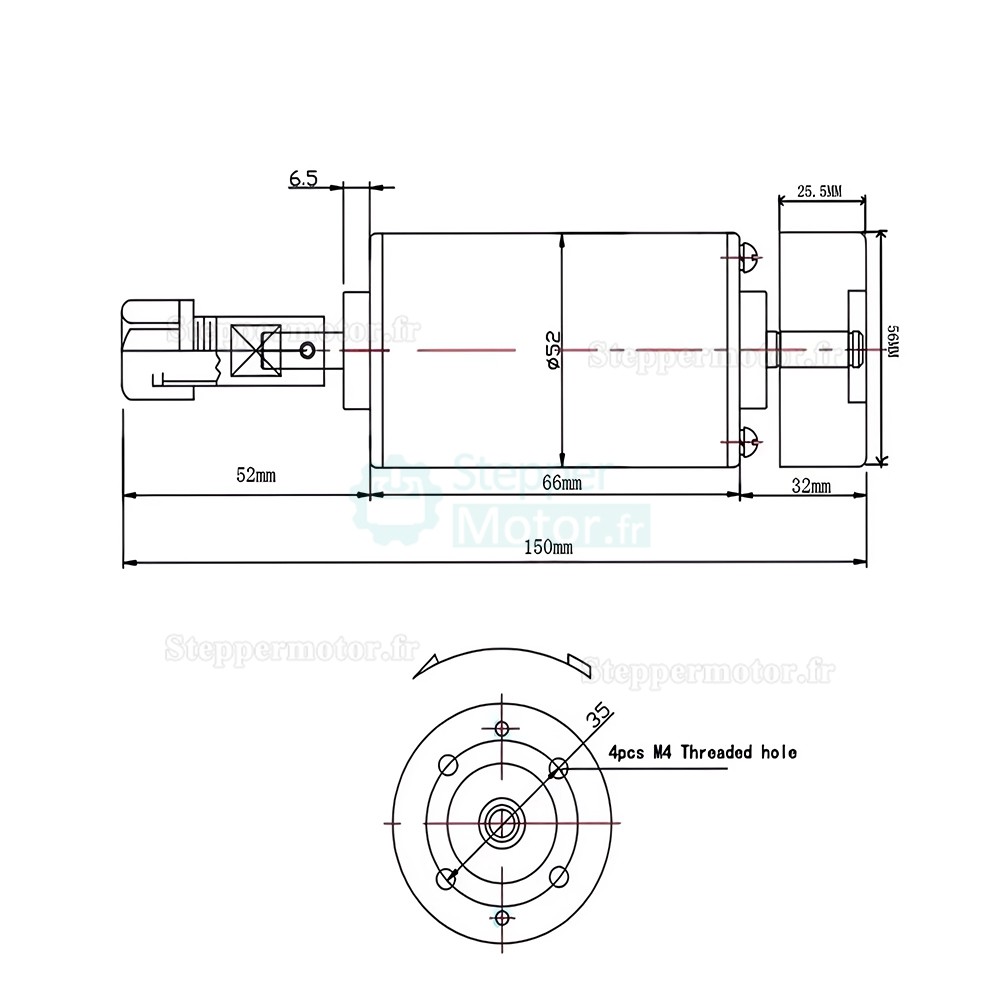 Moteur de broche cnc refroidi par air OSP001714 12V24/V 200W 10000 tr/min, pince ER11/ER16 pour petite machine &agrave; graver